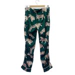 Averie Safari Starry Nights Tiger Print Satin Pajama Set Green Size Small Lounge Photo 8