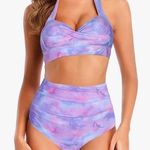 Amazon Tie Dye High Waisted Halter Bikini Swimsuit Photo 0
