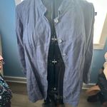 Bryn Walker lagenlook linen flowy artsy M button down top Photo 2