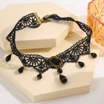 Gorgeous Retro Style Tassel Crystal‎ Lace Necklace Faux Fashion Jewelry Black Photo 5