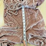 Reformation  Pink Velvet Jumpsuit Deep V with waist Drawstring Photo 10