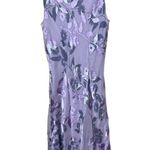 Petite Sophisticate Purple Vintage Silk Floral Print Sleeveless VNeck Dress 2 Photo 6
