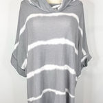 1.4.3. Story by Line Up 143 STORY // LINE UP Gray White Striped Mock Neck Dolman Pullover Small Photo 0