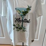 Jane and Delancey  White Martini Graphic short sleeve crew neck t shirt Photo 1
