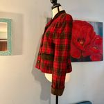 Liz Sport  Red Brown Equestrian Plaid Lined Wool Blend Riding Jacket Blazer 4 S Photo 3