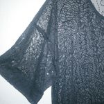 ZARA M Sequined Empire Waist Black Mesh Maxi Dress Photo 6