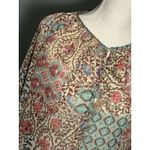 ZARA Blue/Pink/Purple Boho Floral Print Sheer Button Up Peasant Top, M Photo 1