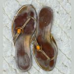 Gucci Gold and Brown Sandals with Metallic Straps Photo 10