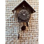 800 Sterling Silver‎ Charm Pendant Movable Cuckoo Clock Vintage European Photo 15