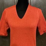 Kathy Lee shortsleeved red brick metallic sweater - Size Medium Photo 3