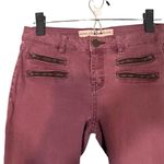 Ashley Mason Light Maroon Zipper Detail Ankle Skinny Denim Jeans Women Sz 5/27 Photo 2