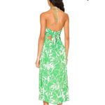 Faithfull the Brand Faithful the Brand Dress Womens X Large Green White Floral Taormina Midi Halter Photo 2