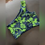 ZARA  One Shoulder Green & Navy Floral Print Crop Tank Top Women’s Sz S EUC Photo 2