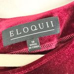 Eloquii  Velvet Puff Sleeve Wrap Midi Dress Size 18 Holiday Special Occasion Wine Photo 6