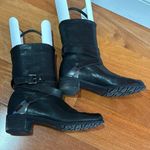 Stuart Weitzman  soft Leather Round Toe Buckle Moto Boots Women's size 7.5 Photo 4