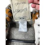 Vintage Concept Cardigan L Cream/Gray Wool Waterfall‎ Sweater Raised Floral Knit Gray Size L Photo 6