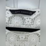 ZARA White Lace Fitted Short Sleeve Blouse Photo 2