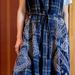 Johnny Was  Dion Draped Sleeveless Vest Embroidered Plaid Open Self Tie Photo 0