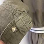 Loft  Army Green 1/2 Button Elastic Waist Jogger Jumpsuit w/Tassel Stripe Belt- S Photo 4