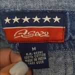 Vintage 90’s Agapo women’s Denim Overalls with American Flag Patch size M Blue Photo 10