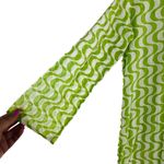 Roberta Roller Rabbit  12 Long‎ Sleeve Tunic Lime Green Swirl Eclectic Whimsical Photo 3