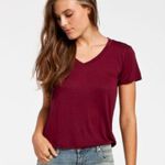 Tilly's Full Tilt Maroon V-Neck Shirt Photo 1