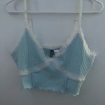 H&M  New Baby Blue Divided Crop Top  Photo 0