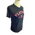 Playboy  Black Short Sleeve T-Shirt with Pink Lettering Crewneck 100% Cotton Size Photo 4