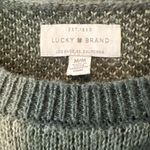 Lucky Brand green/gray Camouflage Camo sweater womens size M Wool Poly Blend EUC Photo 5