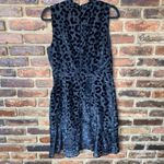 Ann Taylor NWT  Black Velvet Cheetah Leopard Sleeveless Flounce Mini Dress Size 8 Photo 7