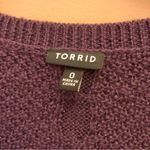 Torrid Lurex Pointelle Tunic Sweater Wool Blend Metallic Purple 0 Photo 4