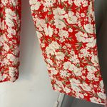 American Eagle Halter Wide leg Floral Jumpsuit Coral Orange Red Resort Smocked Photo 4