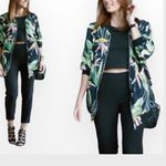 ZARA  Tropical Safari Floral Print Oversized Relaxed Bomber Jacket M Photo 7