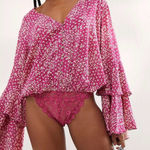 NWT Intimately Free People Ditsy Floral Bodysuit in Pink Rose Size Small Photo 0