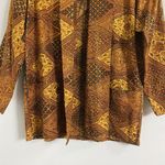RF Textiles Gold Brown Kimono Blazer Open Cardigan Women's Size 0 Tribal Photo 4