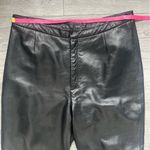 Lands' End VINTAGE Lands’ End 100% Lambskin Black Straight High Rise Leather Pants Size 12 Photo 6