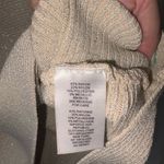 Tahari  Champagne/Gold  Ribbed Shimmery Boatneck Size Large Cropped Sweater Photo 4