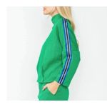 IC Collection sweatshirt letter texture special tape mock neck Kelly green S Photo 1