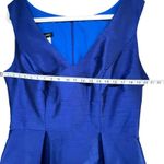 Alfred Sung Dupioni Dress Women 18 Blue Pleated Hi Lo Fit Flare Elegant Timeless Photo 7