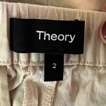 Theory  Women's Treeca Good Linen Pull-On Straight Leg Pants Cream Size 2 Photo 3