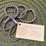 NWT Angelas Designs 6 handmade lavender faux pearl bracelets great for stacking Photo 2
