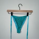 Turquoise Patterned‎ Bikini Bottom High Waist Glitter Blue Size XS Photo 2
