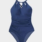 Cupshe - 1 pc. High Neck Tummy Control Lace up Back Swimsuit - NWT Photo 2