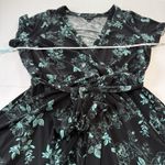 Torrid Black Aqua Floral Jersey Knit Faux Wrap Surplice Dress Size 2X Photo 6