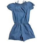 Coastal cowgirl western chic denim romper Blue Photo 4