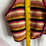 Forever 21 Pink Striped Crochet Vest,‎ Boho Y2K Festival Knit Fairycore Indie Small Photo 4