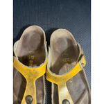 Birkenstock  Womens Gizeh Leather Yellow Metallic Thong Sandals Size 37 US 6‎ Photo 7