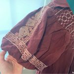 Free People Samantha Embroidered Puff Sleeve Button Front Maxi Dress Medium Photo 7