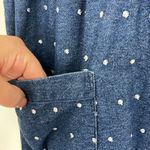 Vintage 90s GTG Small Blue Denim Midi Short Sleeve Momcore Dress w/Pockets Photo 8