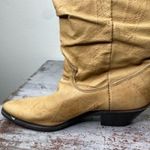 Zodiac Vintage  tan leather slouch western cowboy cowgirl boots 6.5 made in USA Photo 7